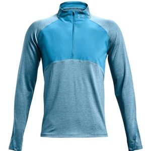 NWT Under Armour Light Blue Teal 1/4 Zip Long Sleeve Pullover Size L